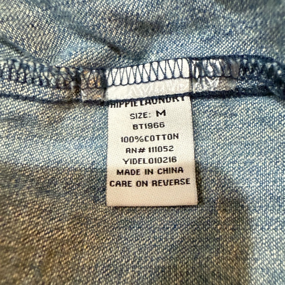 hippie laundry Denim Blue Women's Top Cropped Size Medium - Picture 5 of 6